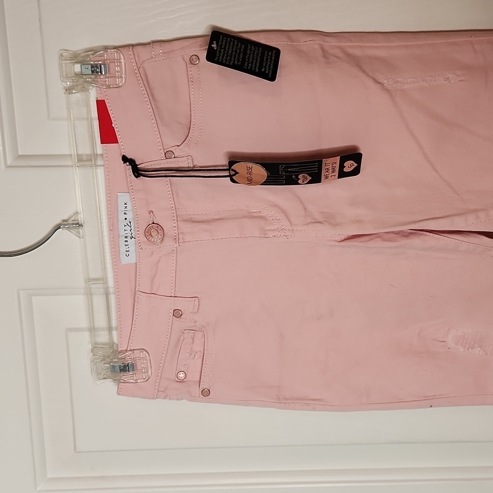 Celebrity Pink Ankle Skinny Pink Jeans Distressed Size 10 NWT - Picture 4 of 14